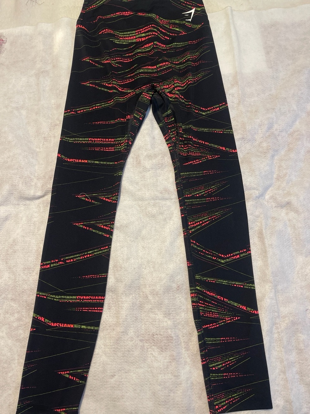 Gymshark Zone Graphic Leggings Black Neon Pink Green Size Medium